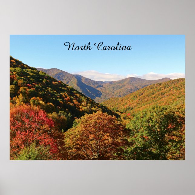 Póster Montañas de Carolina del Norte (Frente)
