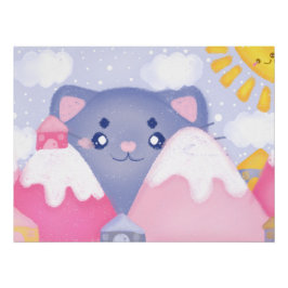 Póster Montañas de Gato y Invierno Con Un Sol Acondiciona