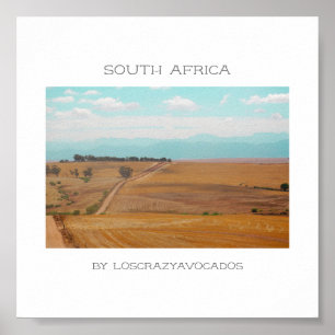 Póster Montañas de los campos de Swartland vistas ZA de S
