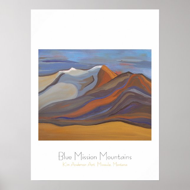 Póster Montañas de Misión Azul (Frente)