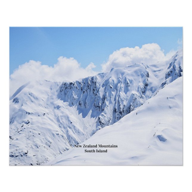 Póster Montañas de Nueva Zelanda (Anverso)
