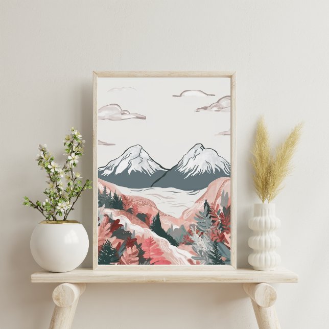 Póster montañas de paisaje minimalista (Subido por el creador)