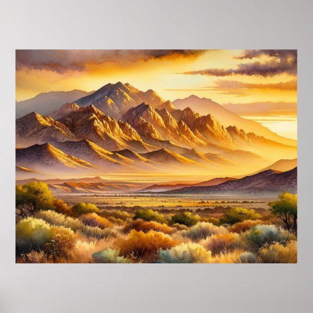 Póster Montañas de Sandia Nuevo México (Frente)