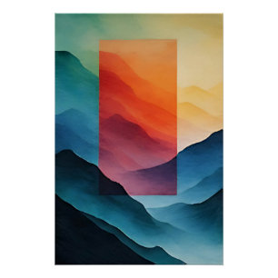 Póster Montañas de Sueño Abstractas