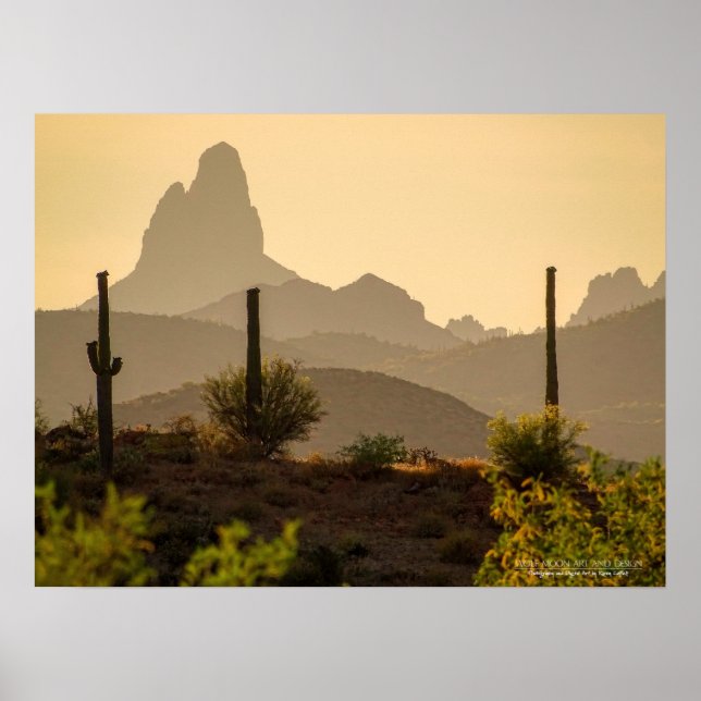 Póster Montañas del Desierto del Suroeste Weaver Arizona (Frente)