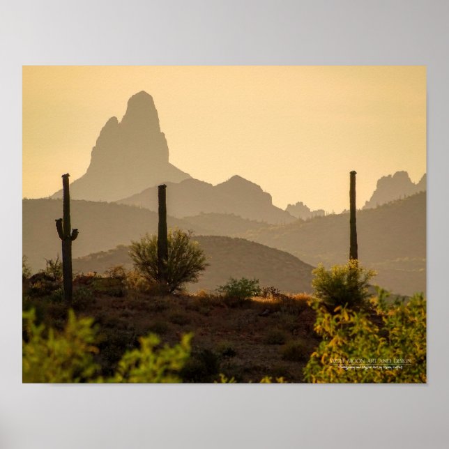 Póster Montañas del Desierto del Suroeste Weaver Arizona (Frente)