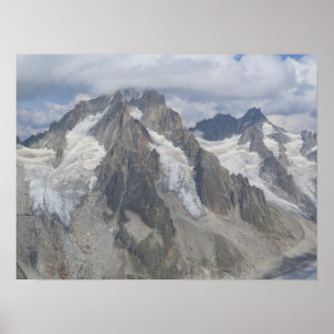 Póster Montañas del francés del d'Argentiere de Aiguille