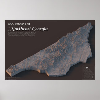 Póster Montañas del noreste de Georgia