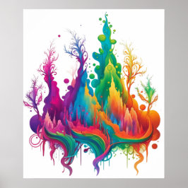 Póster Montañas del Poster de color