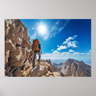 Póster Montañas Desafío Aventura Al Aire Libre Explorar E