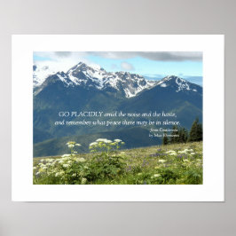 Póster Montañas Desiderata Verse y Fotografía de la prade