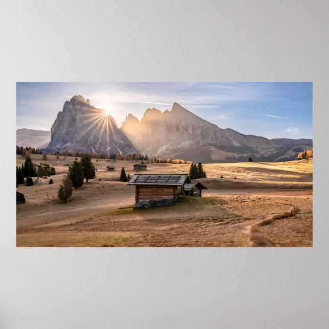 Póster Montañas Dolomitas Alpes del Tirol del Sur / Itali (Frente)