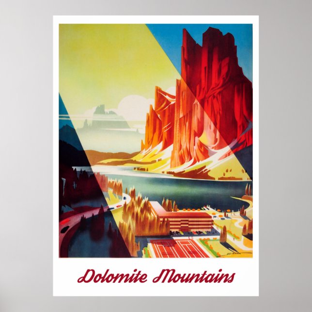 Póster Montañas Dolomitas, Italia (Frente)