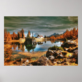 Póster Montañas Dolomitas, italia