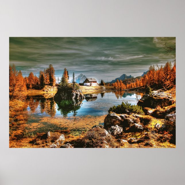 Póster Montañas Dolomitas, italia (Frente)