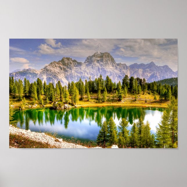 Póster Montañas Dolomitas Italia Espectacular (Frente)