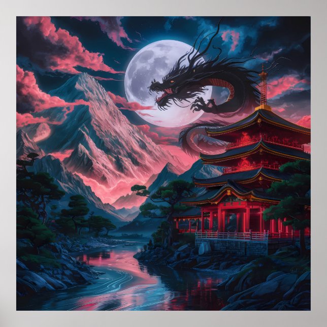 Póster Montañas Dragon Moon (Frente)