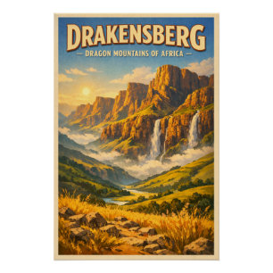 Póster Montañas Drakensberg, Sudáfrica, en un clásico