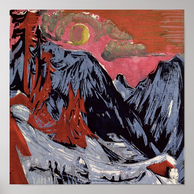 Póster Montañas en invierno, 1919 (Frente)