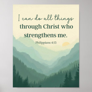 Póster Montañas Filipinas 4:13 Puedo Hacer Todas Las Cosa