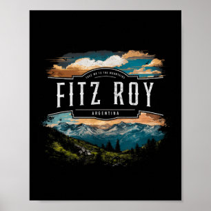Póster Montañas Fitz Roy Argentina Senderismo Al Aire Lib