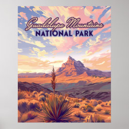 Póster Montañas Guadalupe Parque Nacional El Capitan Texa