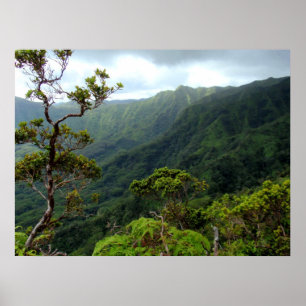Póster Montañas Koolau de Hawái