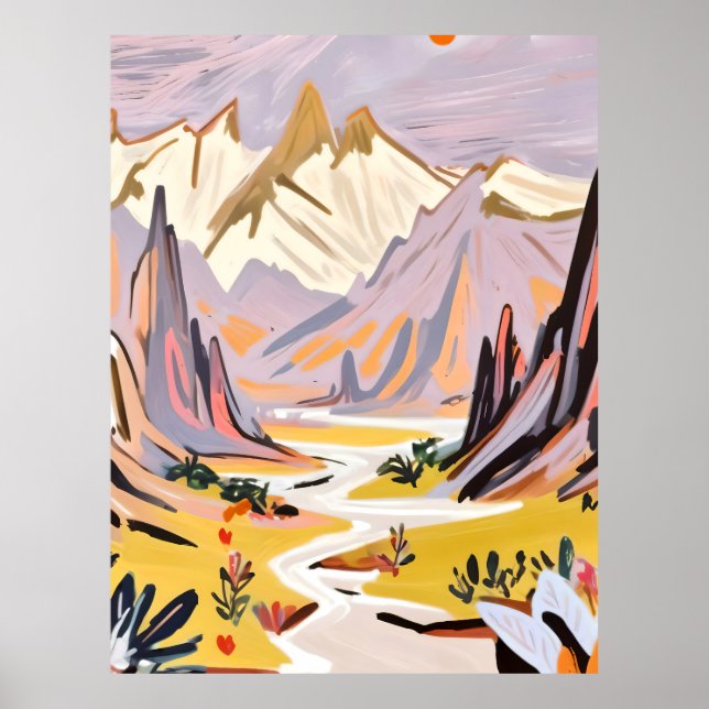Póster Montañas Lavender (Frente)