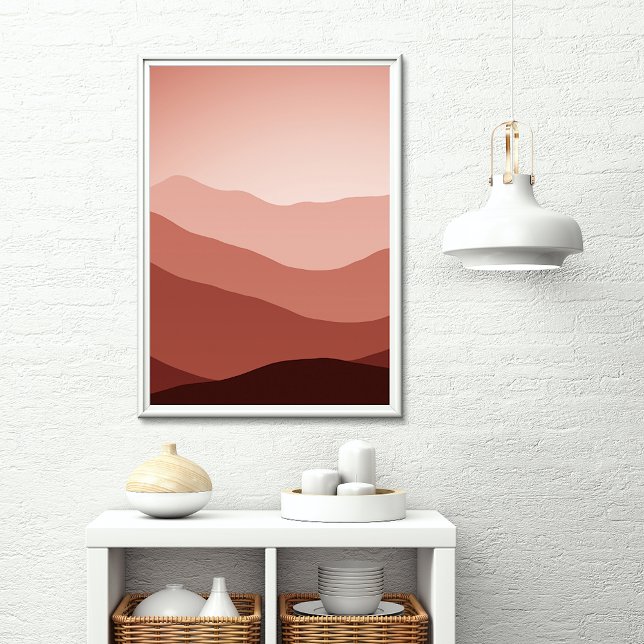 Póster Montañas lejanas Oscuras Red Rubor Coral Sunset (Subido por el creador)
