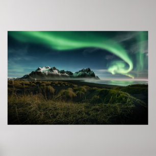 Póster Montañas   Montaña Vestrahorn, Islandia