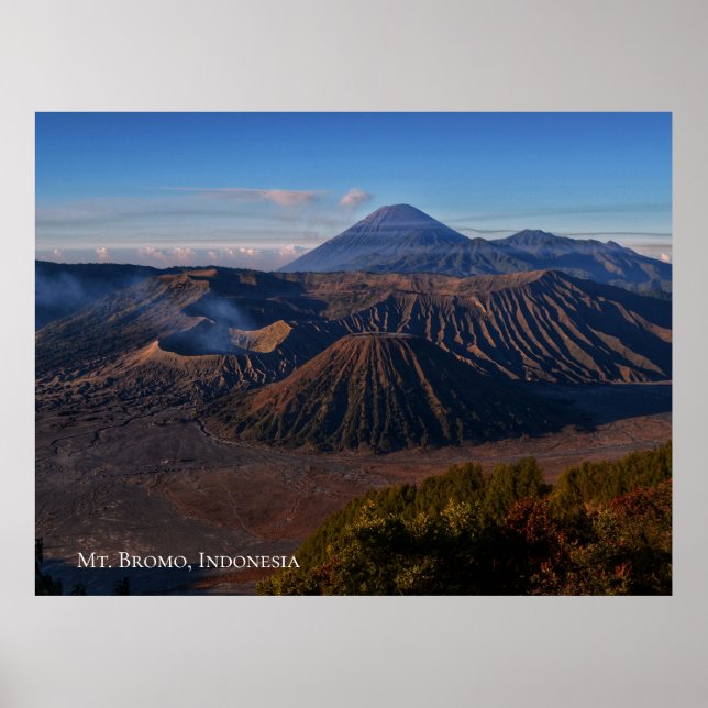 Póster Montañas Montañas Monte Bromo Indonesia Viaje (Frente)