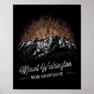 Póster Montañas Monte Washington New Hampshire Senderismo