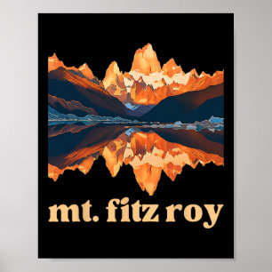 Póster Montañas Mt. Fitz Roy y Laguna Capri