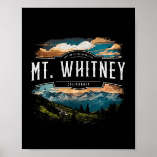 Póster Montañas Mt. Whitney California Senderismo Al Aire