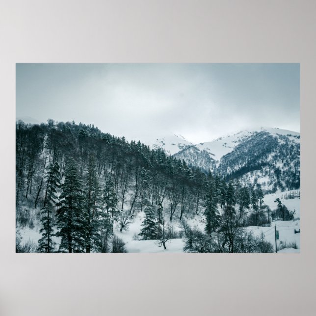 Póster Montañas nevadas de Georgia (Frente)