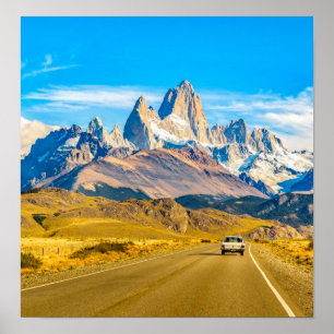 Póster Montañas Nevado los Andes, EL Chalten, la