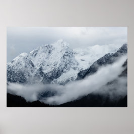Póster Montañas, nubes y niebla