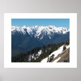 Póster Montañas Olímpicas Cubiertas de Nieve Fotográficas