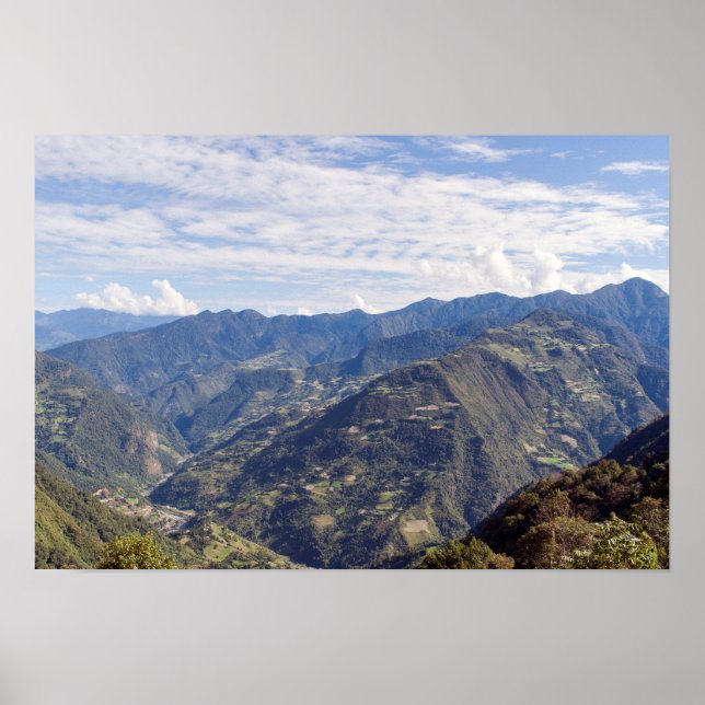 Póster Montañas orientales pacíficas de Bután - Himalaya (Frente)