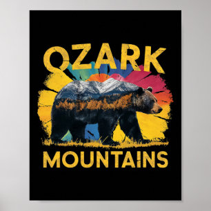 Póster Montañas Ozark Arkansas Cabalgatas de Senderismo p