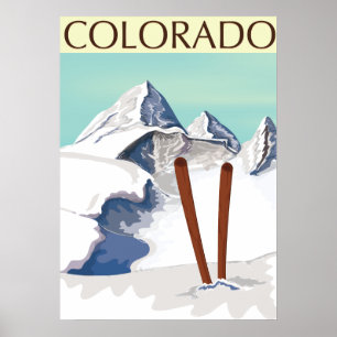 Póster Montañas para esquiar