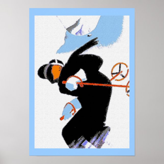 Póster Montañas para esquiar de nieve (Frente)