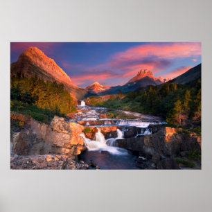 Póster Montañas Parque nacional Glacier, Montana