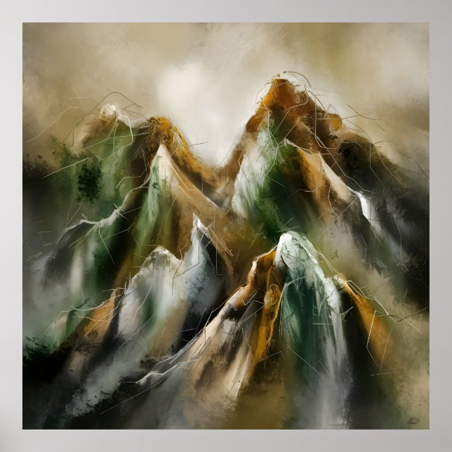 Póster Montañas Pintadas  (Frente)