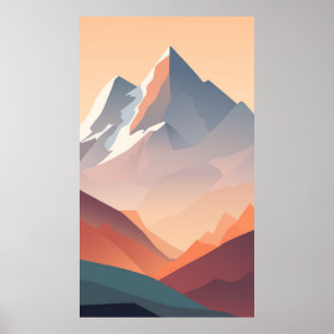 Póster Montañas planas modernas