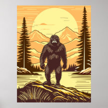 Montañas Retro Bigfoot Vintage Sasquatch