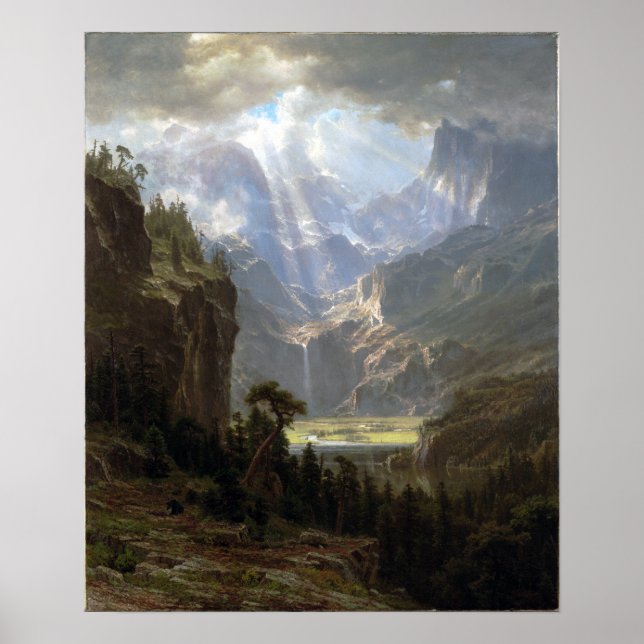Póster Montañas rocosas Albert Bierstadt, pico de Lander (Frente)