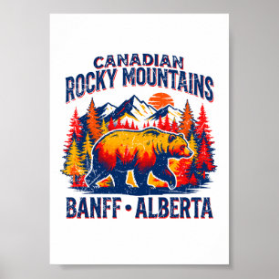 Póster Montañas Rocosas Canadienses Banff Alberta Fauna
