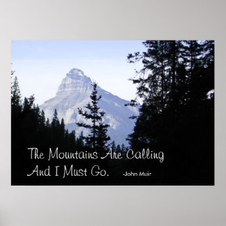 Póster Montañas rocosas canadienses con famosa cita