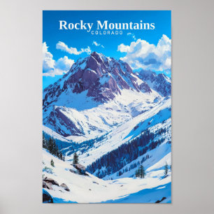 Póster Montañas Rocosas Colorado Estados Unidos Viajes de